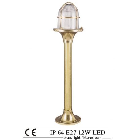 Outdoor post lighting lamp, Nautical brass column light