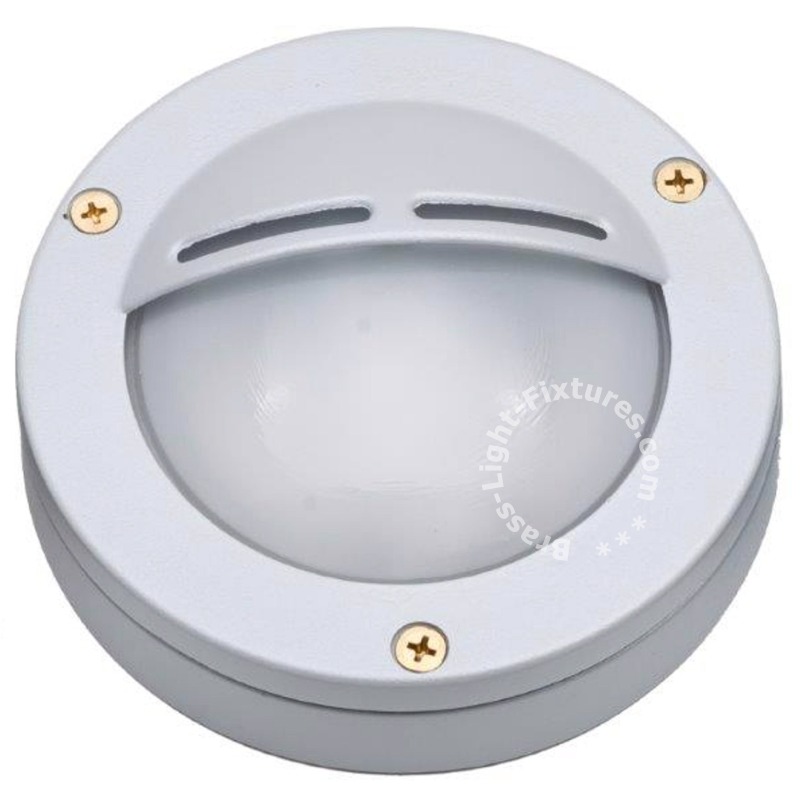 Grey round outdoor wall lights.