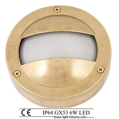 Exterior step lights in brass