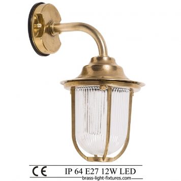 Made of brass, with glass diffuser. Nautical Style Wall Sconces Lighting. Wall Mounted Outdoor Wall Lights. Made of Brass in brass finish.