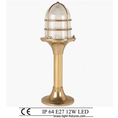Designer Nautical Light. Maritime Brass Column Light. Driveway column lights.