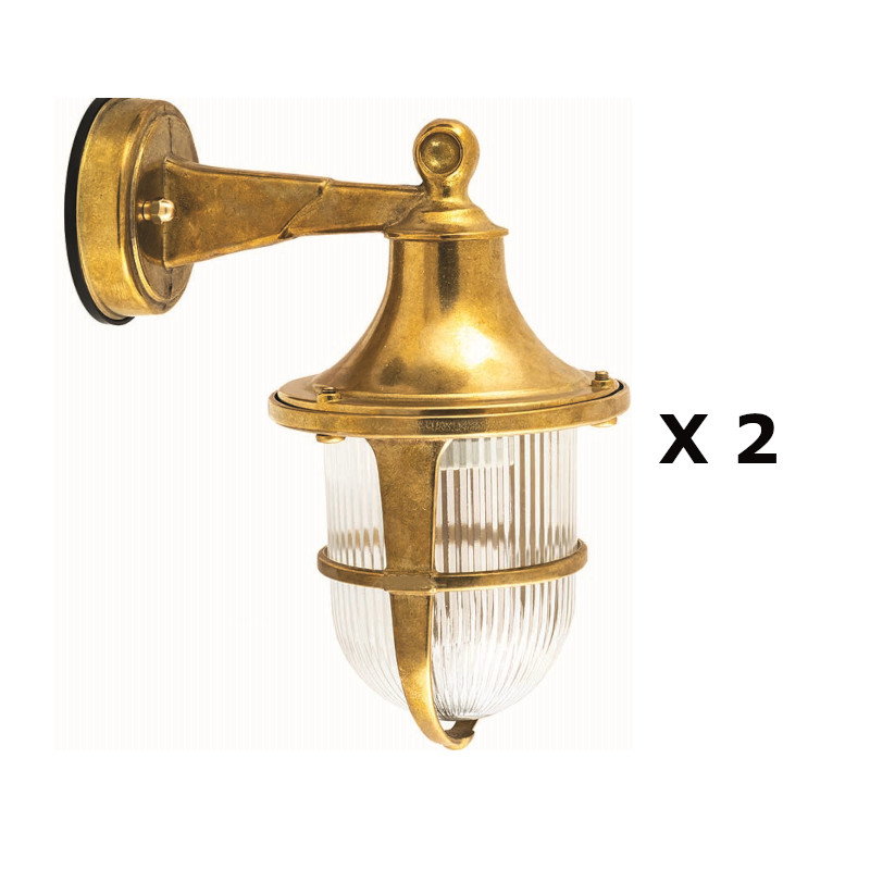 Led Outdoor Lights in brass. Set of four lights ART BR409 Brass and set of two ART BR407 Brass