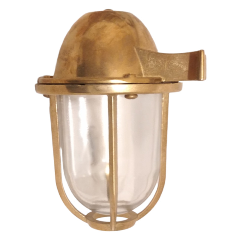 Lights for home, garden and outdoor. Outside Wall Light. Crafted from brass. With thick smooth glass. Outdoor lighting for coastal environments