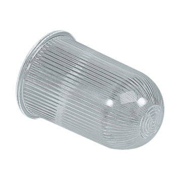 Clear ribbed glass, Holophane glass, Translucent glass for wall lights, Ceiling Lights, Pathway Lights, Post Lights, Pendant Lights